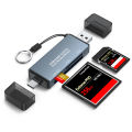 CF Card Reader 3-in-1 SD Memory Card MicroSD SLR Camera TypeC Dual-Purpose OTG Car USB. 