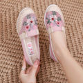 【ZIME】2024cb Summer Mesh Shoes Women's Wedge Embroidered Shoes Old Beijing Cloth Shoes Women's Shoes Breathable Chinese Ancient Style Women's Shoes Casual. 