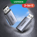 UGREEN USB External Sound Card Audio Adapter 2 in 1 USB to 3.5mm Jack Audio Adapter Aluminum Stereo Sound Card for Windows Mac PS5 Nintendo Switch Linux PC Laptops Desktops. 