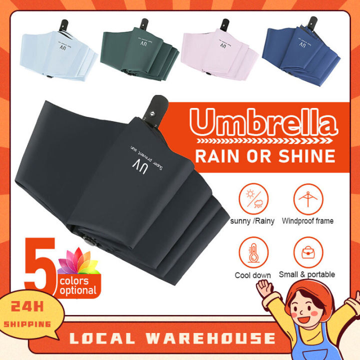 【🇲🇾Stock】☂Dual-Use Sun Umbrella Folding Sunscreen UV Umbrella Fashion Automatic Foldable Umbrella Payung 雨伞 遮阳伞 Payung