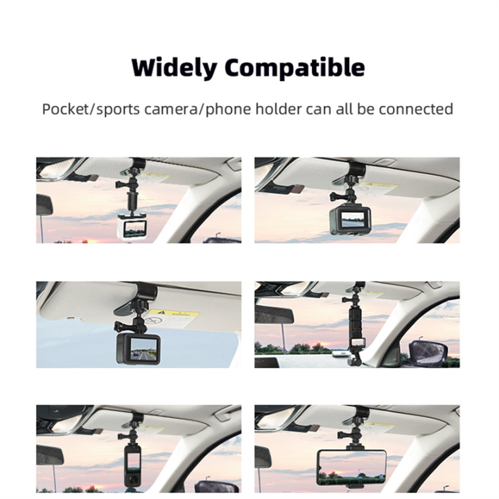 1%20PCS%20Action%20Camera%20Car%20Sun%20Visor%20Mount%20Action%20Camera%20Accessories%20Black%20Plastic%20for%20ACTION%204%20X3%20with%201/4%20Inch%20Adapter%20-%20Image%208