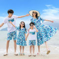 Seaside Mother-Daughter Matching Outfit Summer Travel Parent-Child Outfit a Family of Three Four Beach Mother-Daughter Dress Vacation Father-Child Suit. 