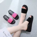 New Slippers Women for Summer No-Slip Fabric Upper Heels Shoes Home Slipper Soft Platform Sole Ladies Beach Shoes Flip Flops. 