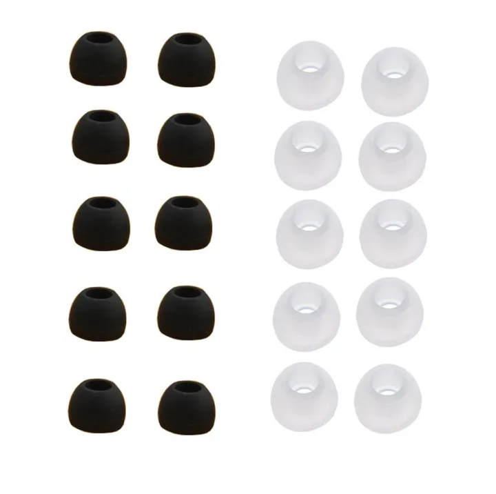 Headphones 10 Pairs Medium Size Clear Silicone Replacement Ear Buds Tips For Sony Phillips