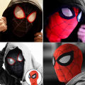 👍MINISO Spiderman Mask Superhero Miles Morales Peter Parker Spider Man Cosplay Masks Spider Helmet Halloween Costume Props for Adults. 
