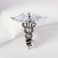 Crystal Caduceus Pins Wing with Snakes Badge Brooches Lapel Pin Medicine Symbol Jewelry Gifts For Nurse Doctor Medical Students. 