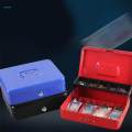 Cash Box with Lock and Tray Portable Receipts Check Money Case Cash Organizer for Fairs Home Garage. 