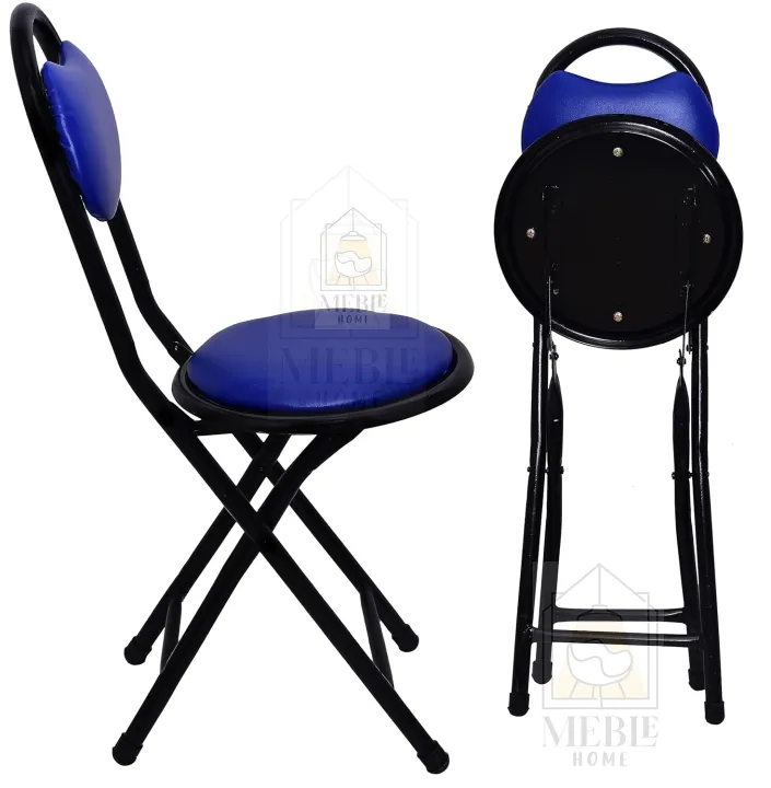 Folding Stool Heavy Duty Chair for Home/Study Chair and Restaurant/Café NAMAZ Chair 1 Pc (Blue)