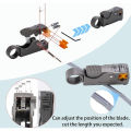 Rotary Coaxial Cable Stripper Cutter Tool Coaxial RF Connector Crimping Tool with Male BNC Plug Crimp Connector Kits. 