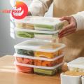Easy to Carry Lunch Box Lunch Box Storage Good Sealing Food Grade Transparent 4 Compartment Refrigerator Versatile Kitchen Organizer Lunch Box with High Temperature Resistance. 