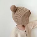 Children Hat Adorable Cartoon Bear Winter Hat with Ear Protection Soft Warm Unisex Baby Beanie for Cold Weather Elastic Knitted Design Perfect for Southeast Asian Buyers Brimless Beanie. 