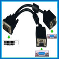 DVI-D 24+1 Pins Male to 2 Dual VGA 15pin Female Monitor Adapter Splitter Cable. 