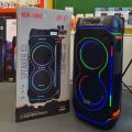 NDR-1808 Partybox 8-Inch 100W High Power Portable Party Bluetooth Speaker Dual Wireless Microphone Built-in Battery Portable MP3 MP5 Player with Sound-Activated LED Subwoofer Blue Tooth Music Outdoor Activities Speakers. 
