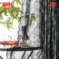 DT(Clearance price) Sheer Lace Curtain Vintage Floral Lace Curtain for Bedroom Luxury Sheer Gothic Drapes for Light Filtering Window Treatment Easy to Install Embroidered Lace Curtain. 