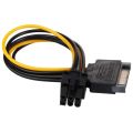 SATA 15 pin to 6 Pin Power Cable 3-Pack 15 pin SATA to 6 pin pci Express power Adapter cable - 8 Inch. 