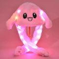 New Arrival Luminous Rabbit Ear Hat Moving Ear Light Up Lovely Cap Winter Keep Warm Plush Bunny Hats Birthday gift for girl. 