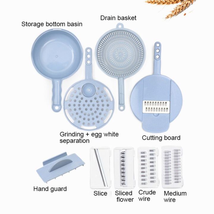 Multifunctional Slicer Vegetable Slicer Potato Peeler Carrot Onion Grater With Strainer Vegetable Cutter 9 In 1 Kitchen Tools