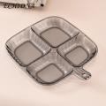 Divided Plate for Healthy Eating Easy-to-clean Divided Plate with Four Compartments Reusable Food Plate for Home Kitchen Sauce Dish Included Ideal for Southeast Asian Buyers Food Tray. 