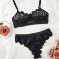 Lace Bra Set Perspective Underwear Set Comfortable Floral Bra Suit. 