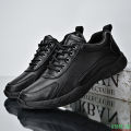 Leather Black Sneakers Men Breathable Casual Shoes Fashion Men Shoes Social Shoe Male Outdoor. 