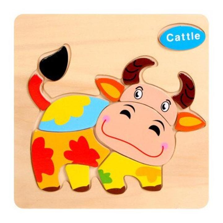 Toys Wooden Puzzle Cute Animal Intelligence Kids Educational Teaser ...