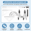 10Pcs School Protractor Set Rulers for Maths and Engineering, Gray. 