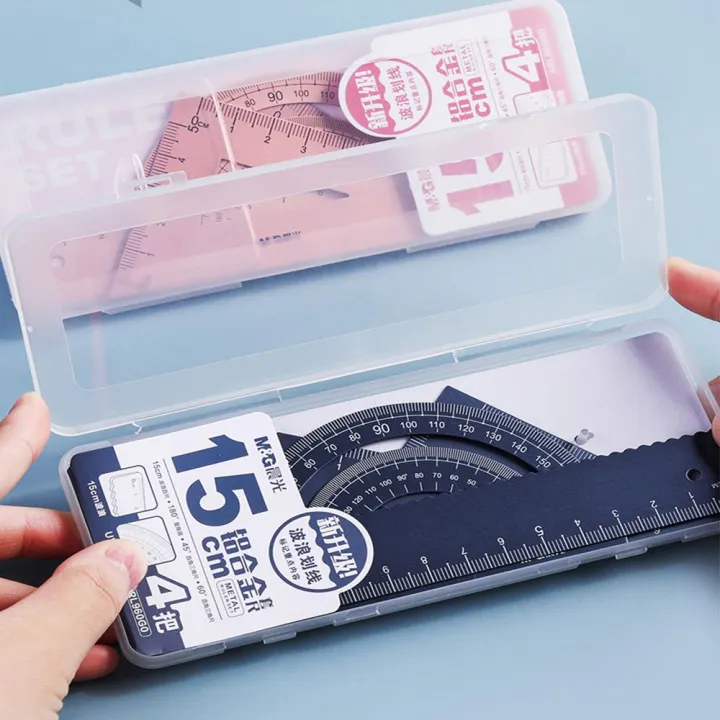 School Maths Ruler Durable Multifunction Maths Measurement School Office Metal Rulers ...