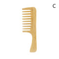 1Pcs Natural Bamboo Wooden Hair Comb Anti-Static Afro Fork Combs For Women Round Wide Tooth Wood Comb. 