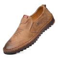 Foreign Trade Beef Tendon Soft Bottom Soft Surface All-Match Labor Protection Shoes Men's Daily Driving Leisure Work Men's Mesh Leather Shoes. 