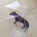 Walking Waterproof Clear Cover Built-in Leash Rain Sleet Snow Pet Umbrella for Dog. 