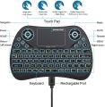 Backlit Mini Wireless Keyboard with Touchpad Mouse Combo QWERTY Keypad,Rechargeable Handheld Keyboard Remote for Smart TV,Android TV Box,Xbox,Raspberry Pi,PC. 