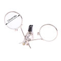 5X Double Lenses Magnifying Glass Portable Stainless Steel Clip Diameter 25mm MINI Monocular Magnifier. 
