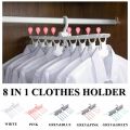 8-In-1 Multi-Port Support Circle Clothes Hanger Saves Space Foldable Telescopic Magic Clothes Hanger No-Slip Laundry Rack. 