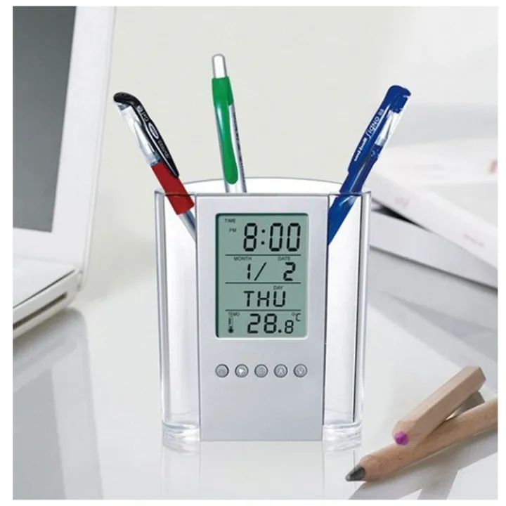Plastic penholder multifunctional calendar clock Electronics