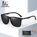 LouisWill Men Sunglasses UV400 Polarized Glasses Al-Mg Alloy Fiber Legs Square Shape Sunglasses Eyewear Ultra Light Anti Glare Glasses Outdoor Sports Driving Sunglasses. 