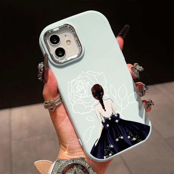 UCUC%20for%20Realme%20C11%202021%20C20%20C20A%20Back%20Cover%20Evening%20Dress%20Girl%20Luxury%20Plating%20Lens%20Soft%20Candy%20Phone%20Case%20-%20Image%209