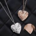 Heart-shaped Photo Frame Pendant Necklace Openable Locket Necklaces. 