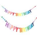 Rainbow Color Happy Birthday Banner Paper Garland Kids 1st Birthday Party Hanging Flag Decoration Unicorn Theme Party Supplies. 