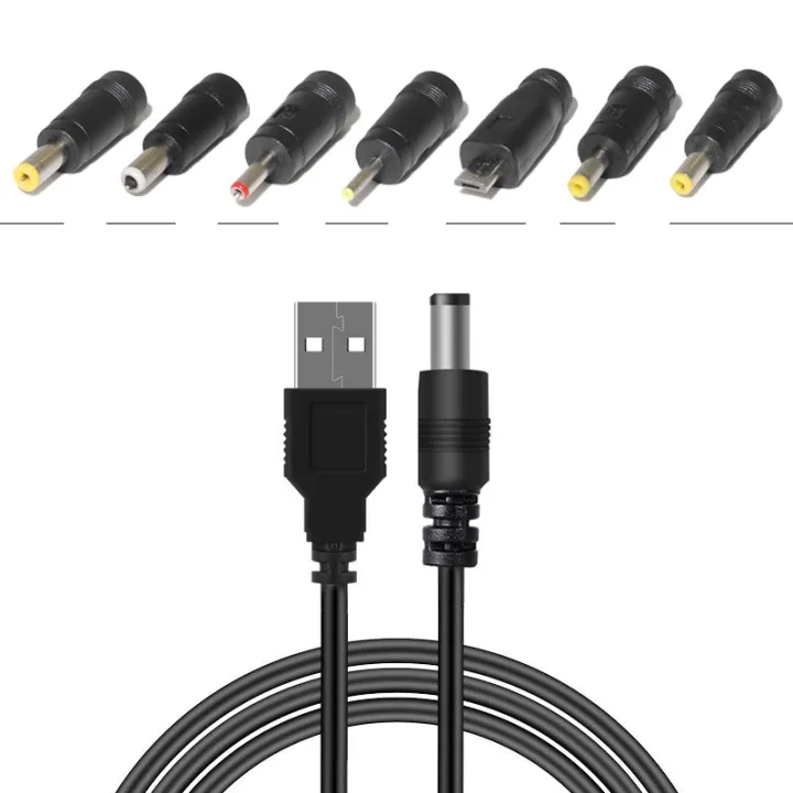 8 in 1 Universal 5V DC Jack Charging Cable Power Cord USB to DC Power Cable Connectors Adapter for Router Mini Fan Speaker