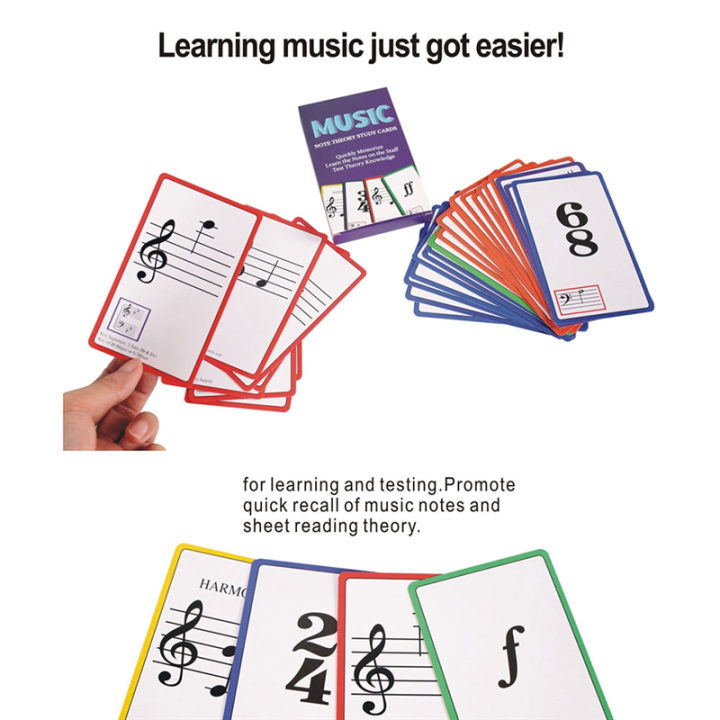 Music Flash Cards Colored Copper Plate Paper Piano Color Coded Flash ...