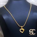Gold Plated Guaranteed 1.5MM New Trend Stylish Diamond Chain 18/24 Inch Beautiful Design With Dolphin Heart Fixed Stone Pendant. 