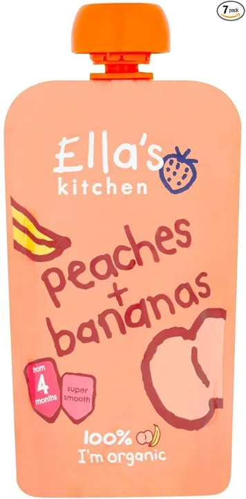Ella's Kitchen Stage 1 From 4 Months Organic Peaches and Bananas 120 g
