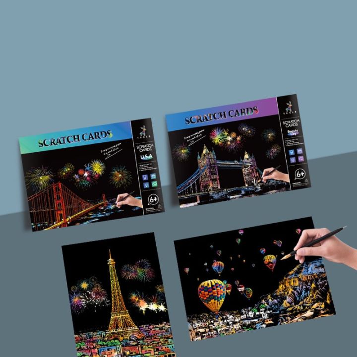 4pcs/set%2029.5*21.5cm%20A4%20Magic%20Scratch%20Painting%20DIY%20manual%20Famous%20City%20Building%20Night%20View%20Scraping%20Paiting%20Drawing%20Toys%20For%20Kids%20-%20Image%202
