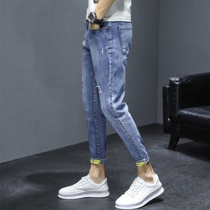Summer%20Thin%20Jeans%20Men's%20Fashion%20Ripped%20Slim%20Fit%20Cropped%20Skinny%20Pants%20Men's%20Korean%20Stretch%20Casual%20Long%20Pants%20-%20Image%208