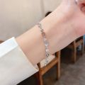 1 Pc Simple Creative Design Ladies Women Trendy Chain Jewellery Accessories Pendant Bracelets Girls Korean INS Hollow   Fashion Love Charm Bracelet. 