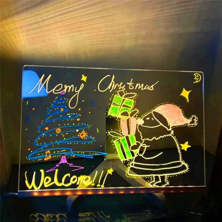 Erasable%20Note%20Board%20DIY%20Drawing%20Board%20Luminous%20Hand-Written%20Board%20Information%20Marking%20Board%20Ornaments%20Set%20-%20Image%208