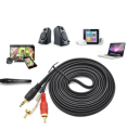 1.5M 3.5 MM Male Jack to AV 2 RCA Male Stereo Music Audio Cable Cord AUX for Mp3 Pod Phone TV Sound Speakers. 