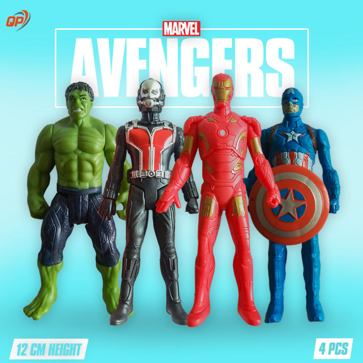 QP 4PCS Avengers Action Figures Iron man, Hulk, Captain America