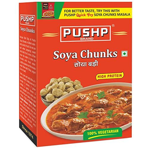Pushp Brand SOYA Chunks High Protein and Pure Vegetarian, SOYA Wadi (200gm) (Pack of 2)(FROM IND)JEZ