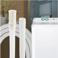 Washing Machine Inlet Pipe Air Conditioning Drain Tube White Extension Drain Hose With Pipe Clamp Flexible Faucet Water Pipe For Bathroom Kitchen Drainpipe Accessories 1Pcs. 